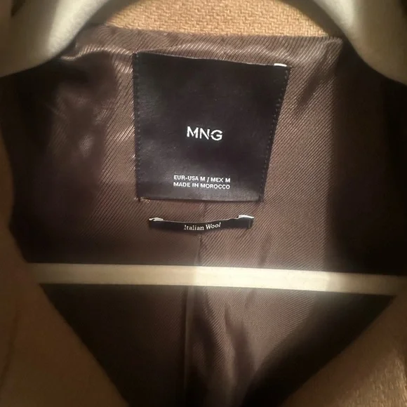 Mango: Brown Woolen Coat with Belt (barely worn) - Picture 3 of 7